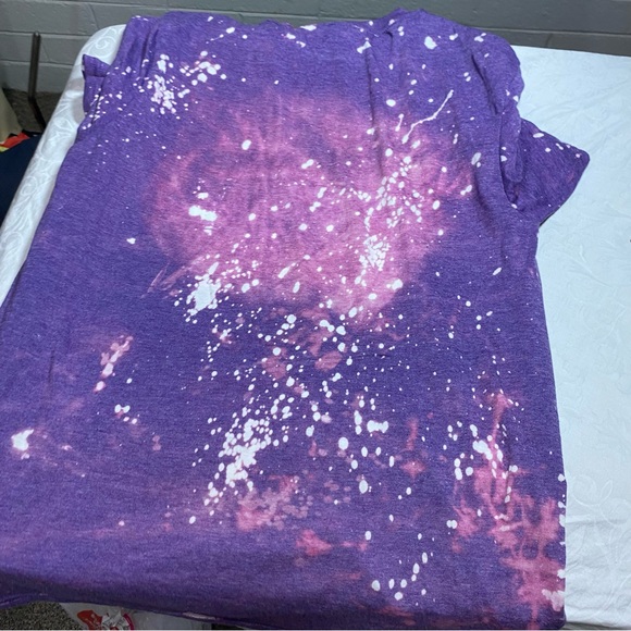 Crazy Tie Dye T Shirt Super Soft “ Get F***ed “ Purple Cheetah Animal Print M/L - Picture 5 of 8